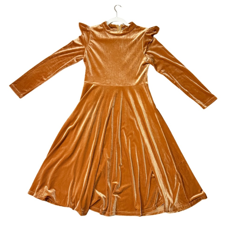 Ivy City Co La La Lady Dress Gold Velvet Size L